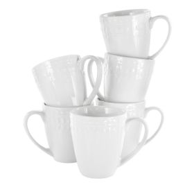Elama Cara 6 Piece Porcelain Cup Set in White