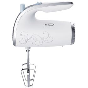 Brentwood Appliances HM-48W Lightweight 5-Speed Electric Hand Mixer (White)