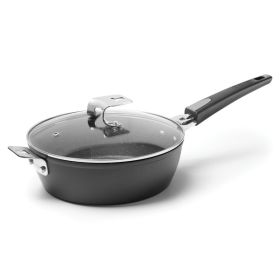 THE ROCK by Starfrit 034716-002-0000 THE ROCK by Starfrit 9-Inch Deep Fry Pan/Dutch Oven with Lid and T-Lock Detachable Handle