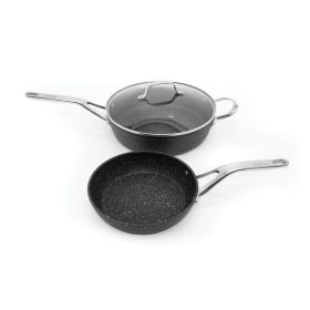 THE ROCK by Starfrit 060337-002-0000 The ROCK by Starfrit 3-Piece Cookware Set with Riveted Cast Stainless Steel Handles